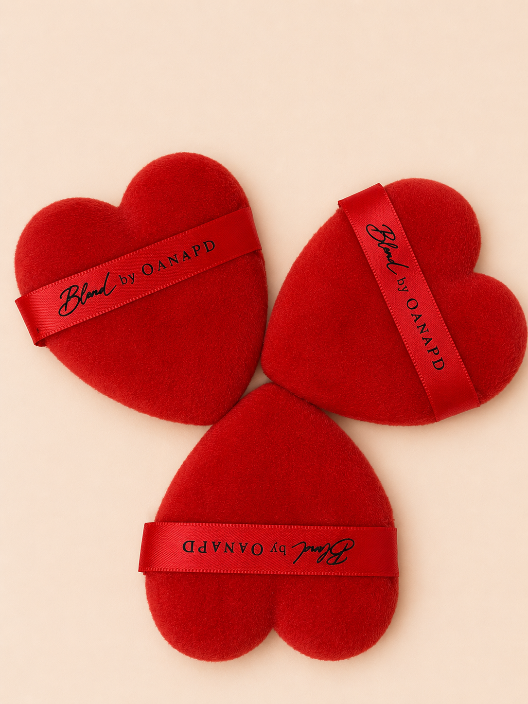 Set of 3 Heart Powder Puffs
